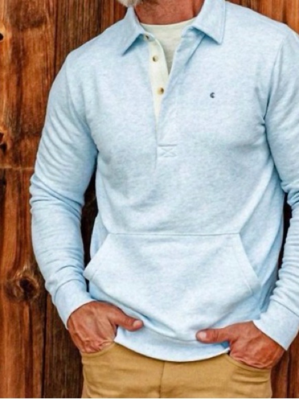 CRIQUET Collared Quarter Zip Sweatshirt - XXL - Heather Ice Blue NEW WITH TAGS